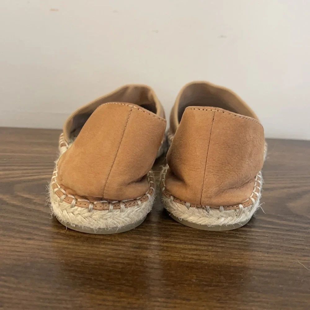 Eileen Fisher Lady Nubuck Tan D’Orsay Espadrille Flats